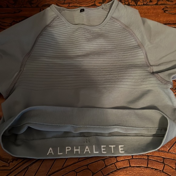 Alphalete gray & blue, crop top, spandex, size Small - Picture 4 of 10